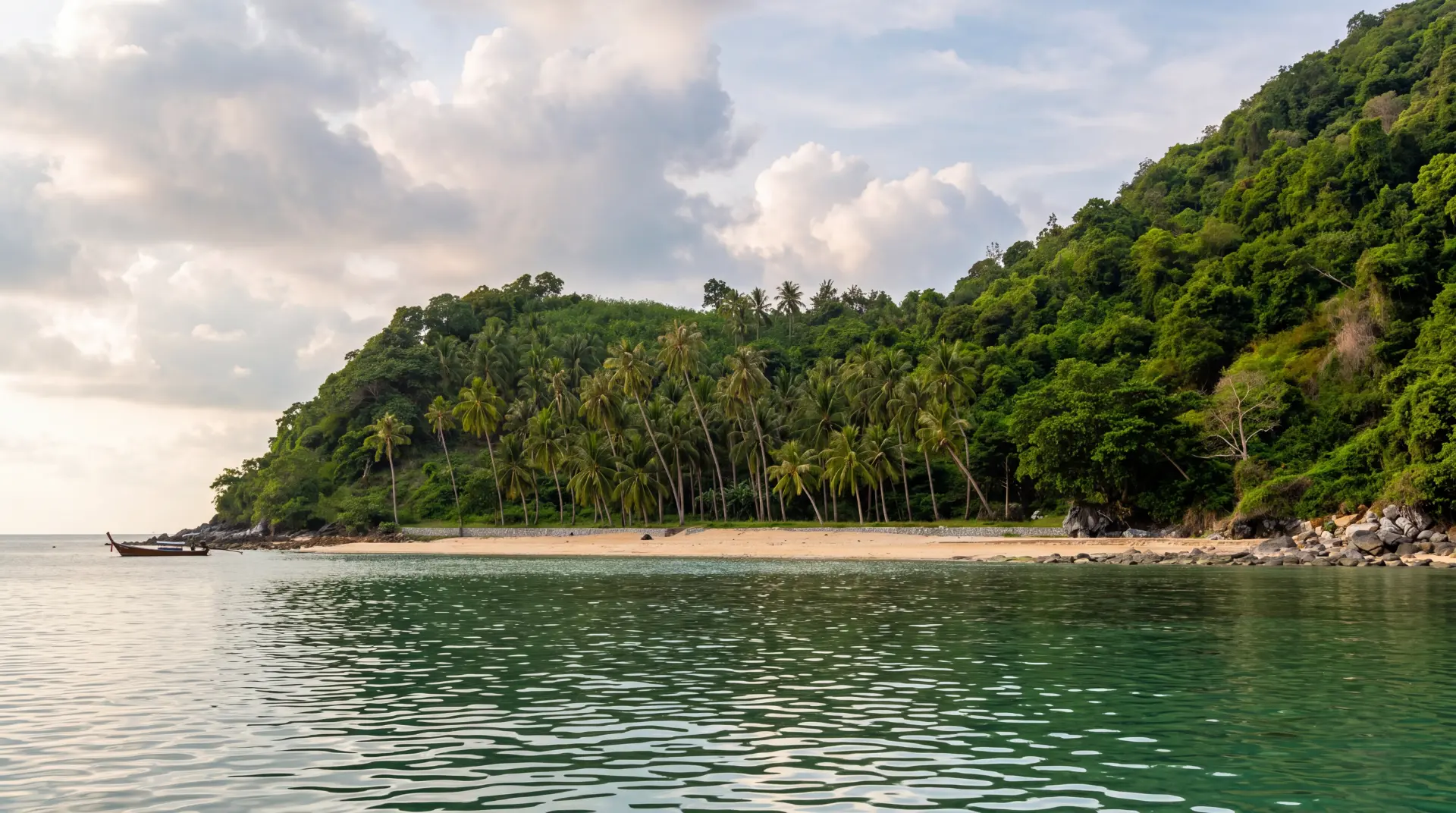 The Baan Prathap bay today, seen from the water